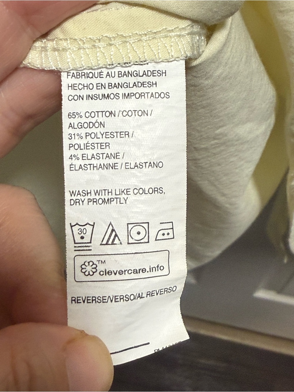 Van Heusen Men's Short Sleeve Button-Down Shirt in Pale Yellow-Cream - Picture 5 of 7